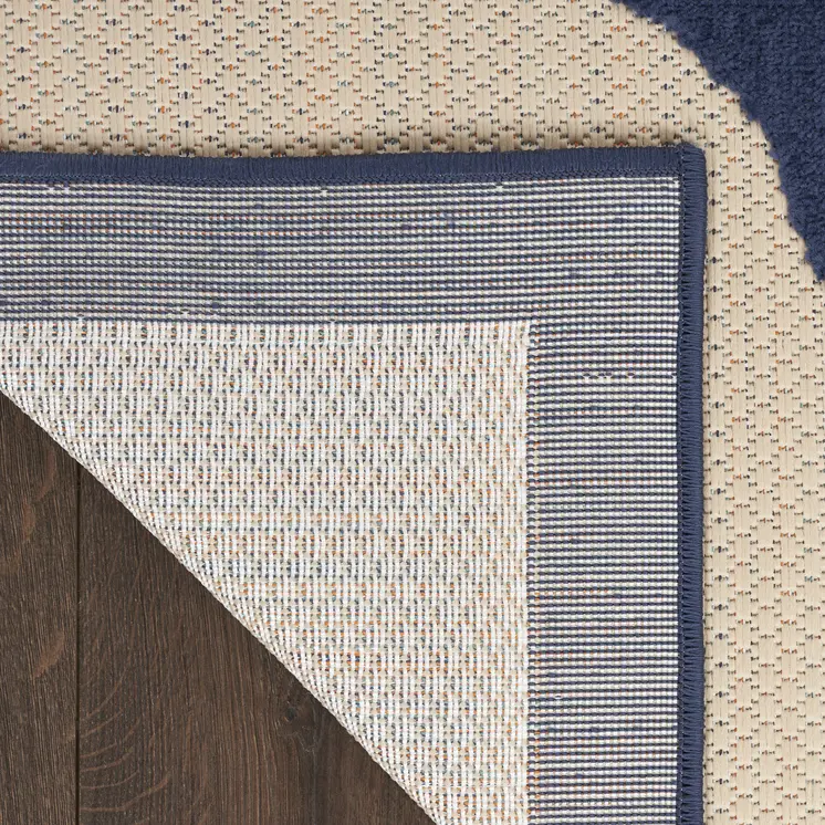 3' X 4' Ivory Orange and Blue Floral Indoor Outdoor Area Rug