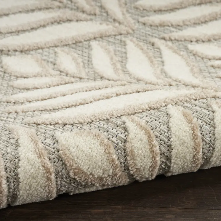 3' X 4' Gray and Ivory Floral Indoor Outdoor Area Rug