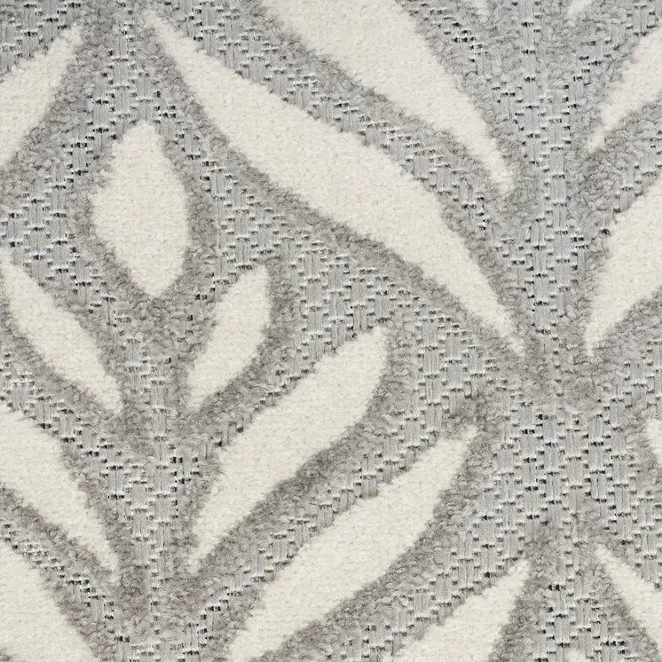 3' X 4' Gray Floral Indoor Outdoor Area Rug