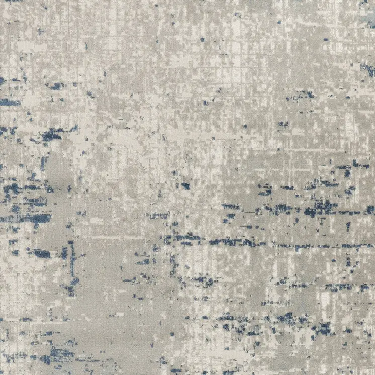 7' X 10' Blue and Gray Abstract Power Loom Area Rug