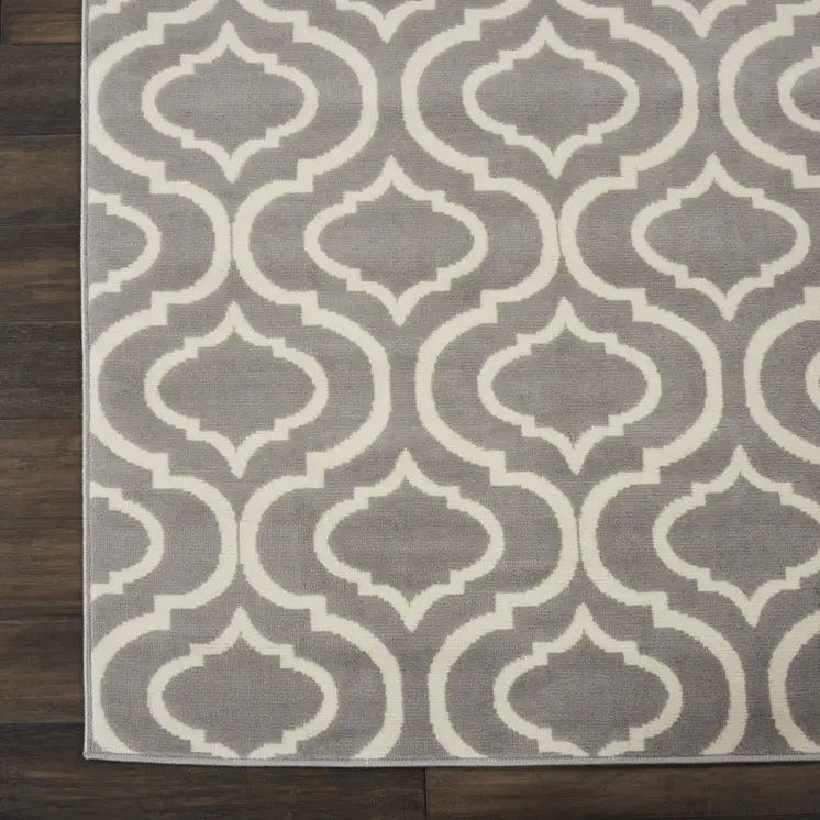 8' X 10' Gray Moroccan Power Loom Area Rug