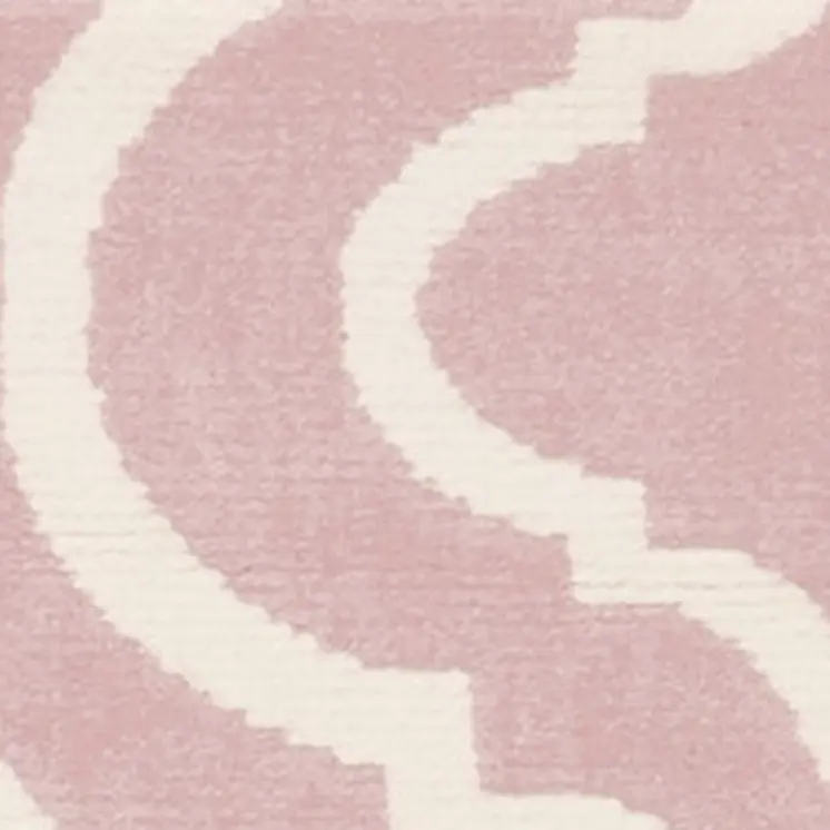 6' X 9' Pink and Ivory Moroccan Power Loom Area Rug