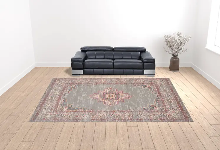 12' X 15' Blue Moroccan Power Loom Distressed Area Rug