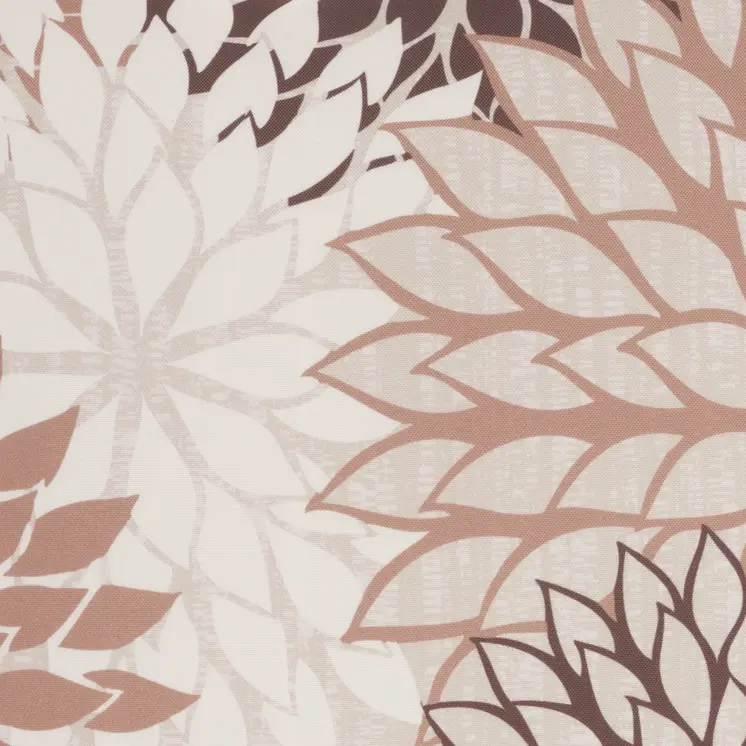 20" Brown Beige and Ivory Floral Indoor Outdoor Throw Pillow