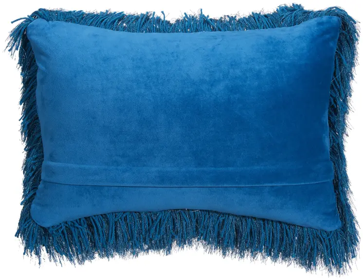 14" X 20" Blue Shag Throw Pillow