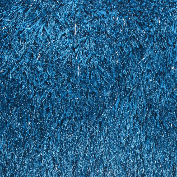 14" X 20" Blue Shag Throw Pillow