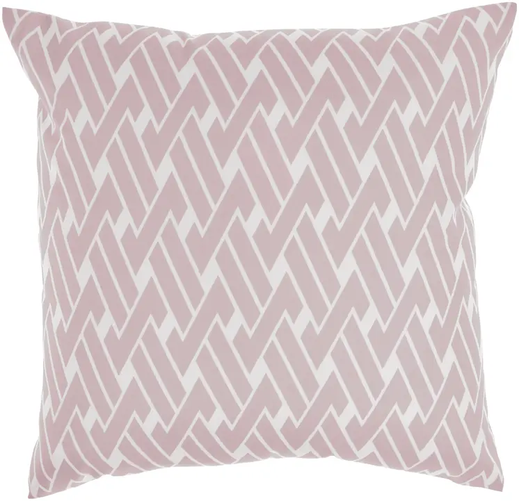 20" Pink and White Botanical Indoor Outdoor Throw Pillow