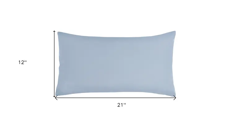 12" X 21" Light Blue Indoor Outdoor Throw Pillow
