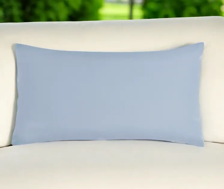 12" X 21" Light Blue Indoor Outdoor Throw Pillow