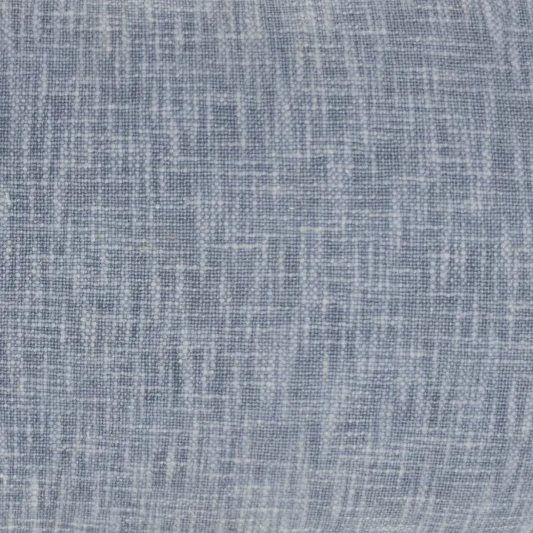 14" X 24" Blue Cotton Throw Pillow With Fringe