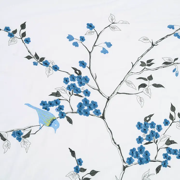 Blue and White King 100% Cotton 200 Thread Count Washable Duvet Cover Set