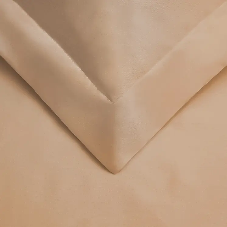 Beige King Cotton Blend 300 Thread Count Washable Duvet Cover Set