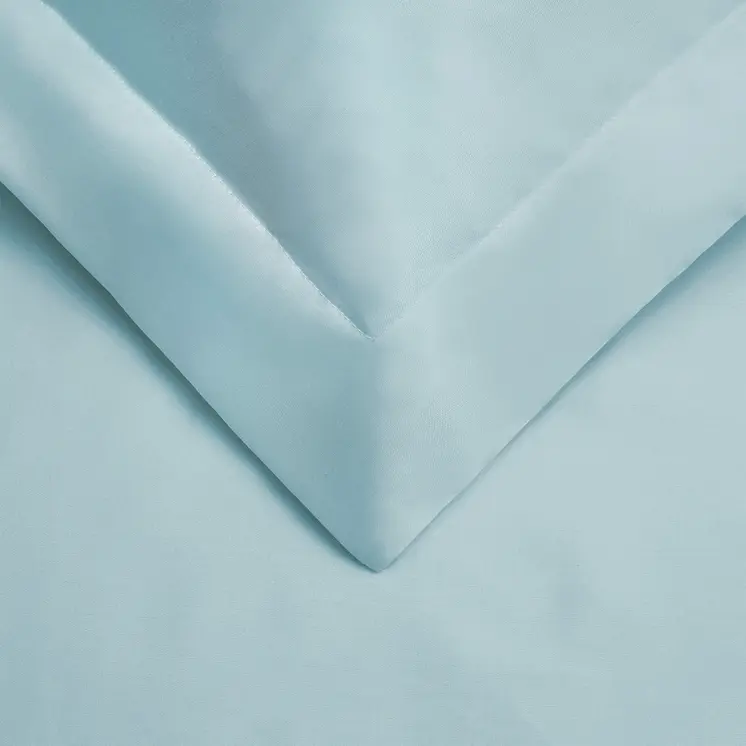 Light Blue Queen Cotton Blend 400 Thread Count Washable Duvet Cover Set