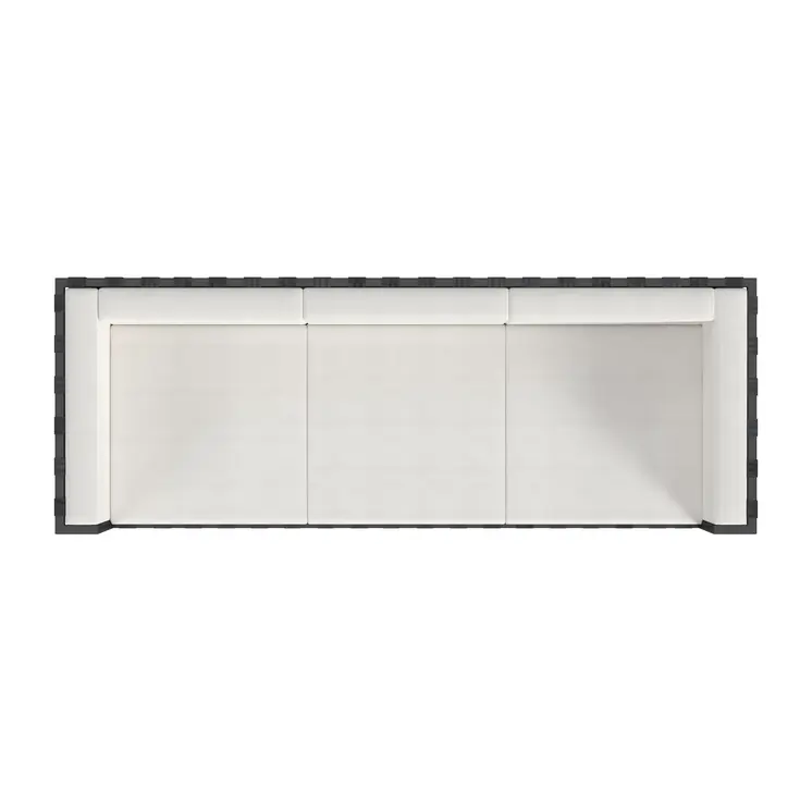 77" Black Iron and Cushions Patio Sofa