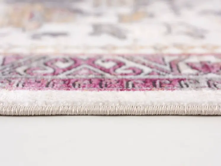 9' X 12' Gray and Ivory Oriental Power Loom Washable Non Skid Area Rug