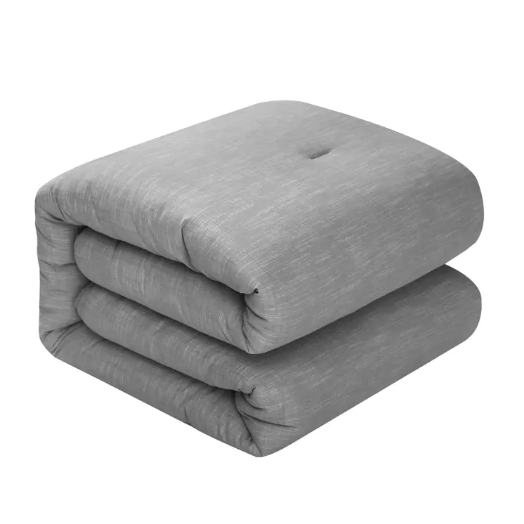 Gray Queen 100% Cotton 140 Thread Count Washable Down Comforter Set