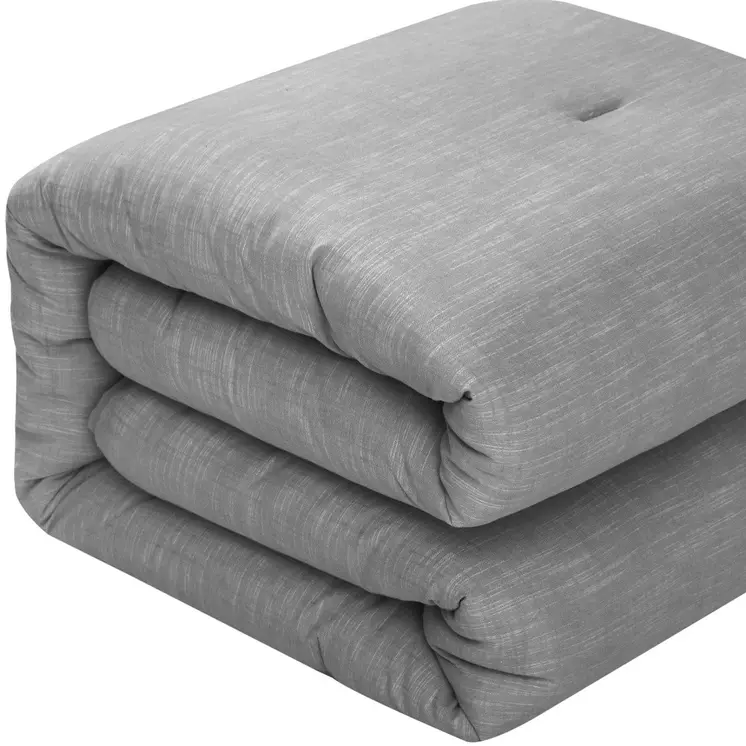 Gray Queen 100% Cotton 140 Thread Count Washable Down Comforter Set