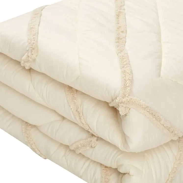 Beige King 100% Cotton 220 Thread Count Washable Down Comforter Set