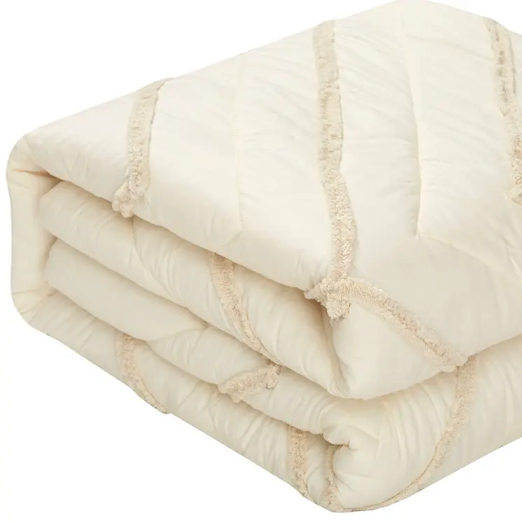 Beige King 100% Cotton 220 Thread Count Washable Down Comforter Set
