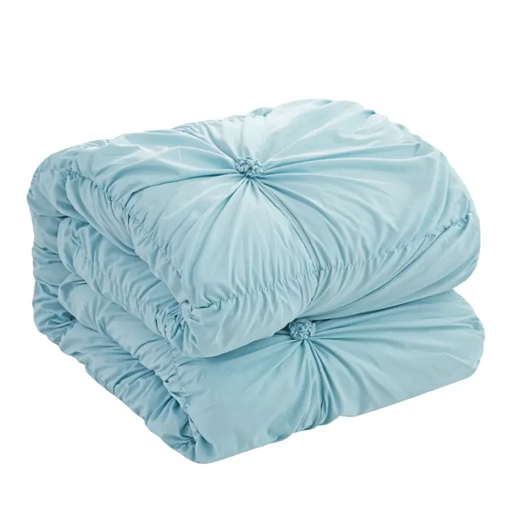 Blue Queen Polyester 180 Thread Count Washable Down Comforter Set