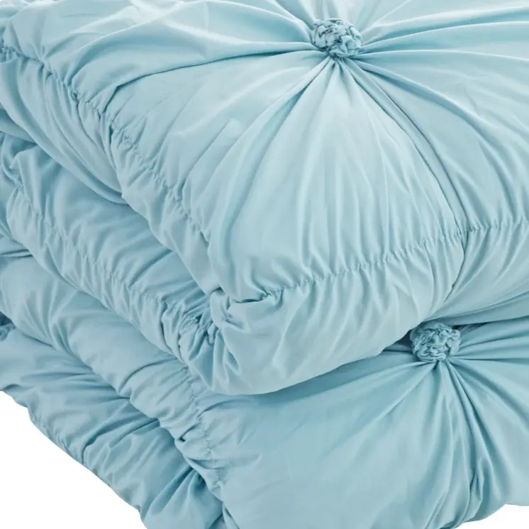 Blue Queen Polyester 180 Thread Count Washable Down Comforter Set