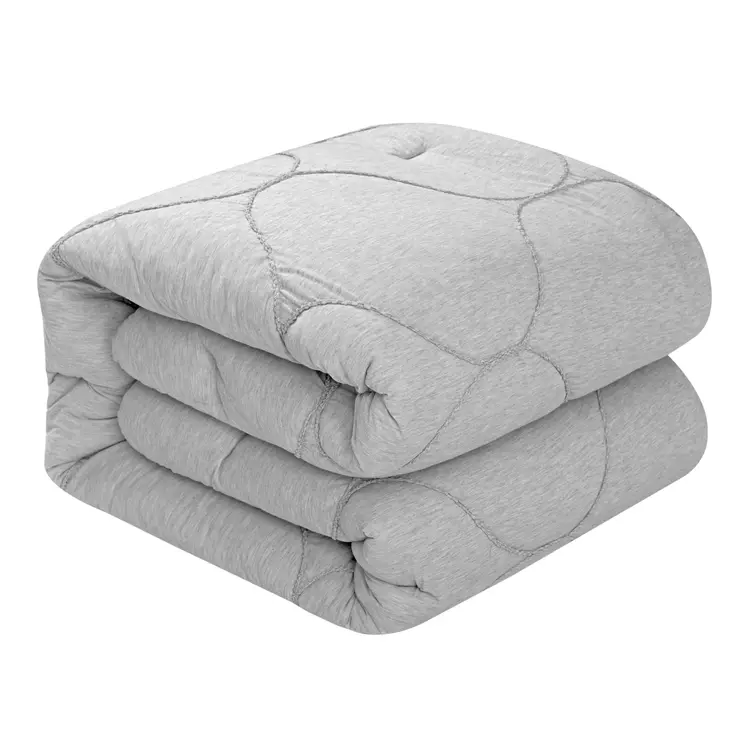 Gray Queen Polyester 180 Thread Count Washable Down Comforter Set