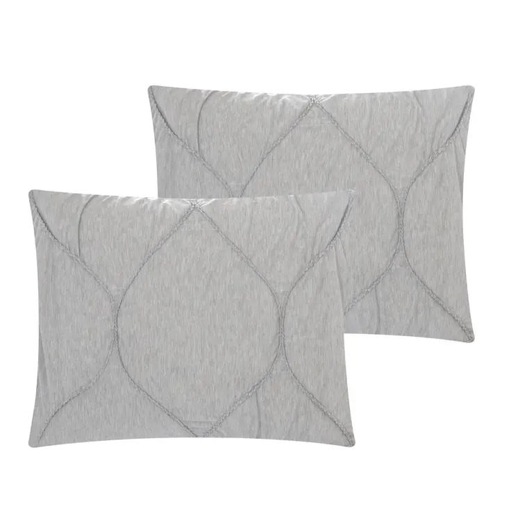 Gray Queen Polyester 180 Thread Count Washable Down Comforter Set