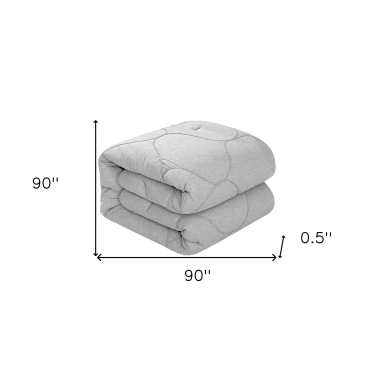 Gray Queen Polyester 180 Thread Count Washable Down Comforter Set
