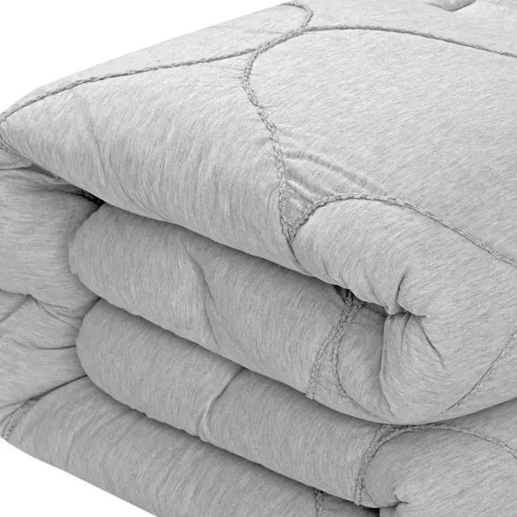 Gray Queen Polyester 180 Thread Count Washable Down Comforter Set