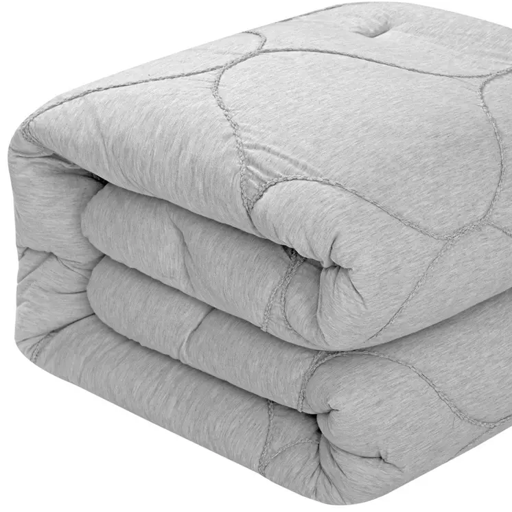 Gray Queen Polyester 180 Thread Count Washable Down Comforter Set