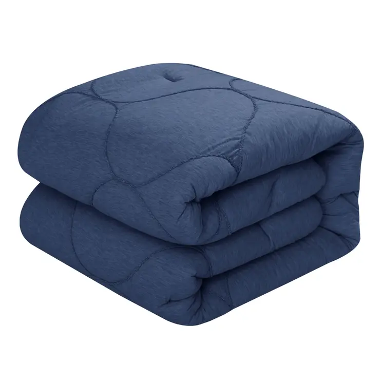 Navy Blue Twin Polyester 180 Thread Count Washable Down Comforter Set