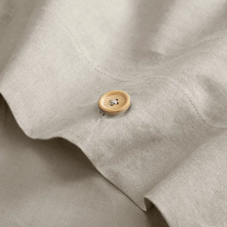 Beige King 100% Cotton 140 Thread Count Washable Duvet Cover Set