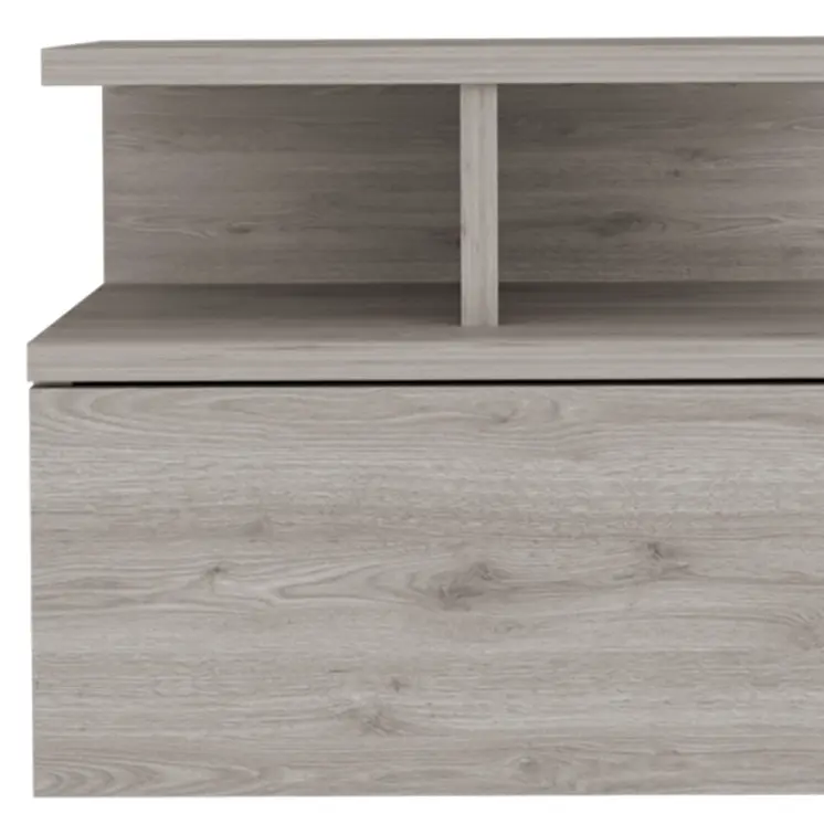 12" Light Gray Wood One Drawer Nightstand