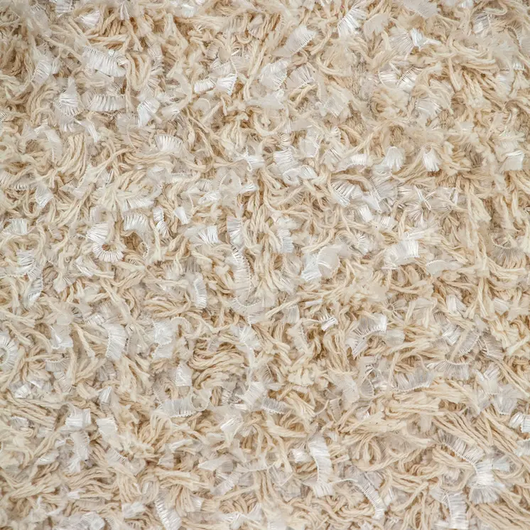 18" Beige Throw Pillow With Shag