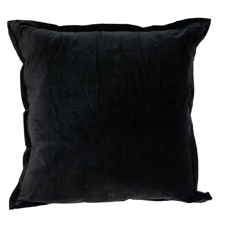 24" Black Velvet Throw Pillow