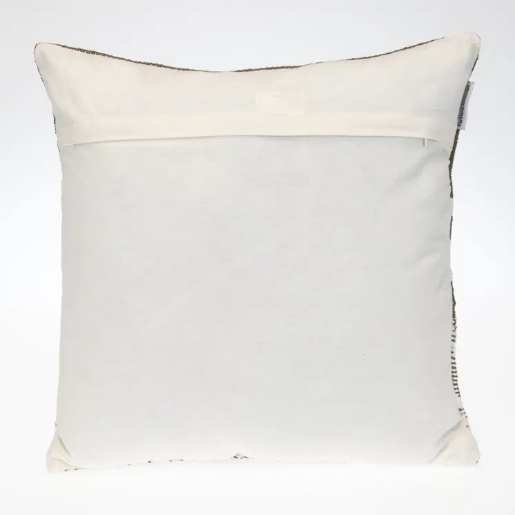 18" Brown And White Cotton Striped Throw Pillow