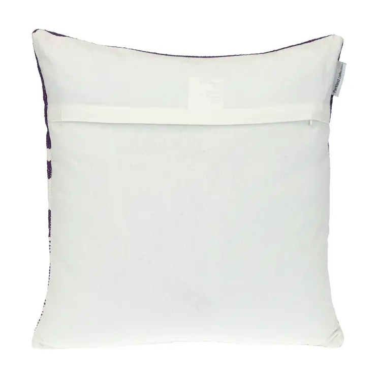 18" Purple and White Cotton Throw Pillow