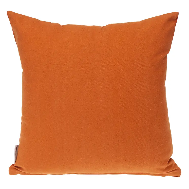 18" Orange Geometric Cotton Throw Pillow