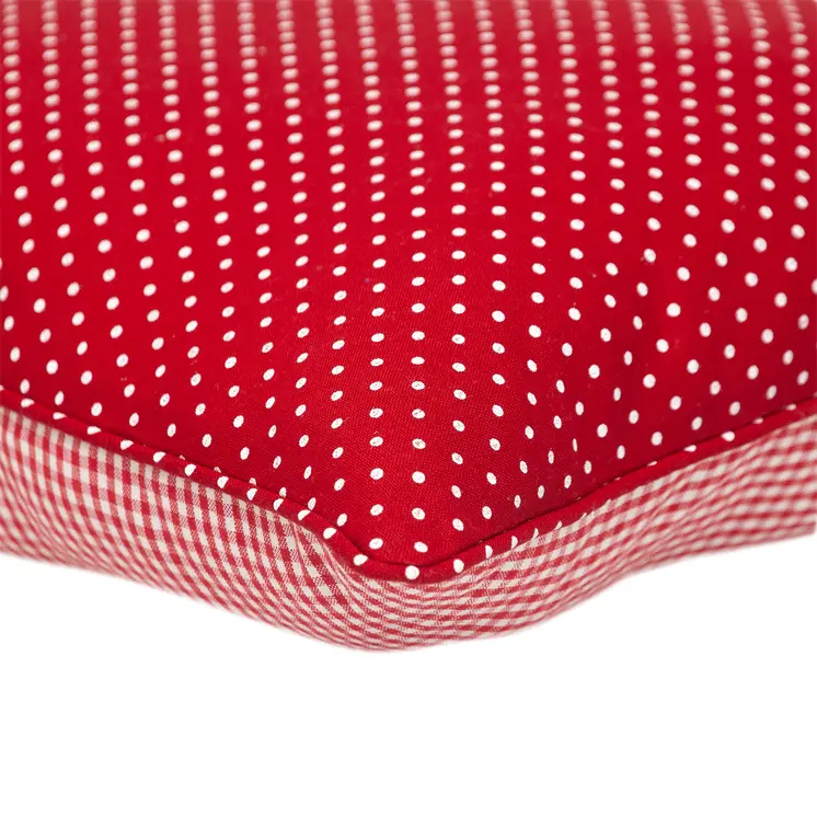 18" Red and White Cotton Reversible Throw Pillow