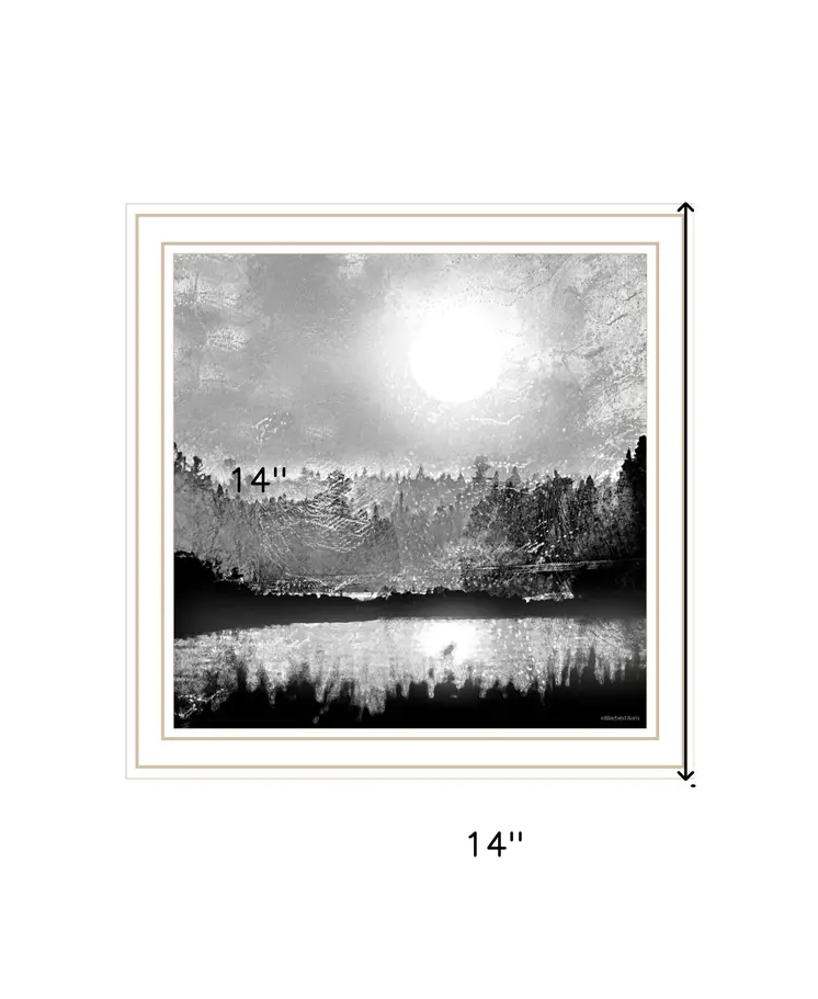 Big Moon Lake White Framed Print Wall Art