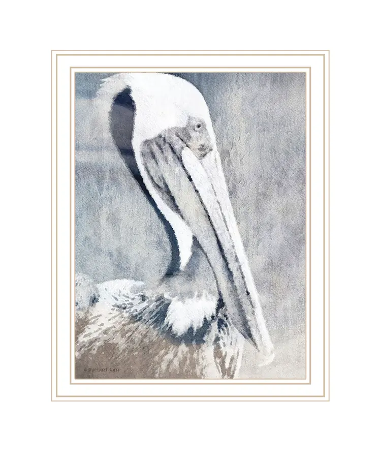 PELICAN White Framed Print Wall Art