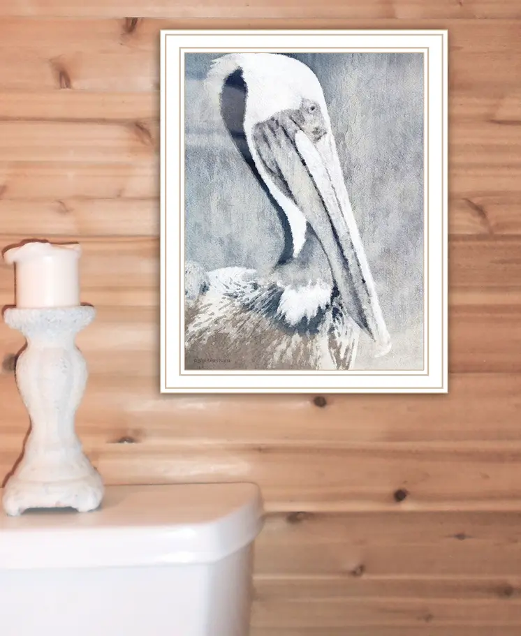PELICAN White Framed Print Wall Art
