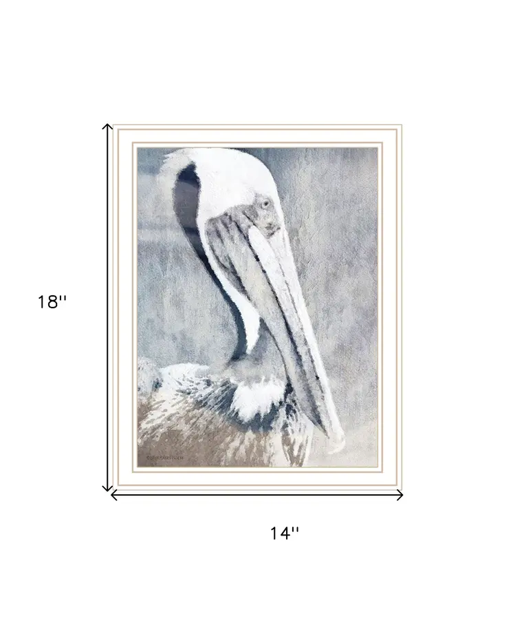 PELICAN White Framed Print Wall Art