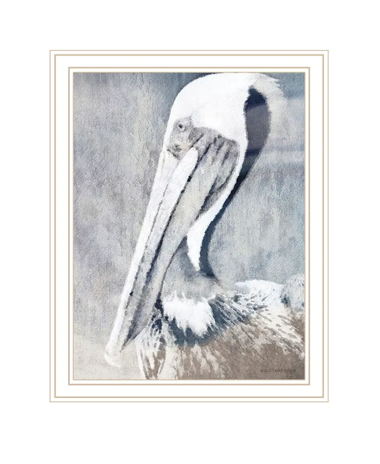 PELICAN White Framed Print Wall Art