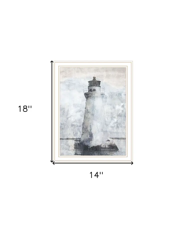 Lighthouse White Framed Print Wall Art