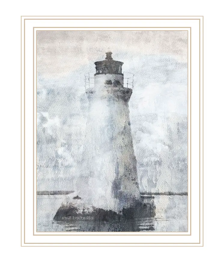 Lighthouse White Framed Print Wall Art