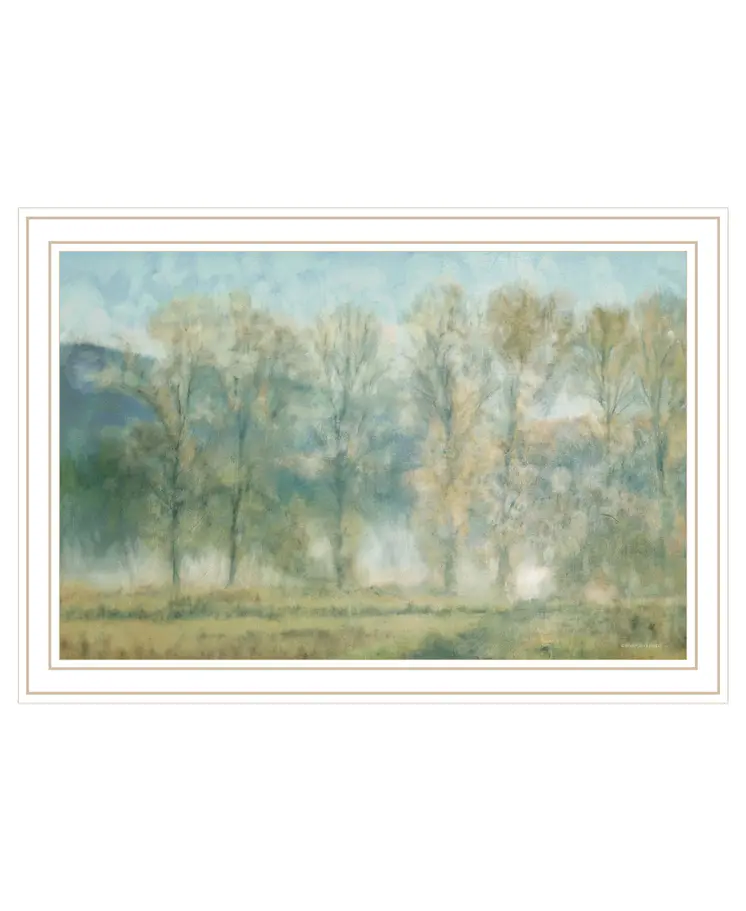 Peaceful Tree Line White Framed Print Wall Art