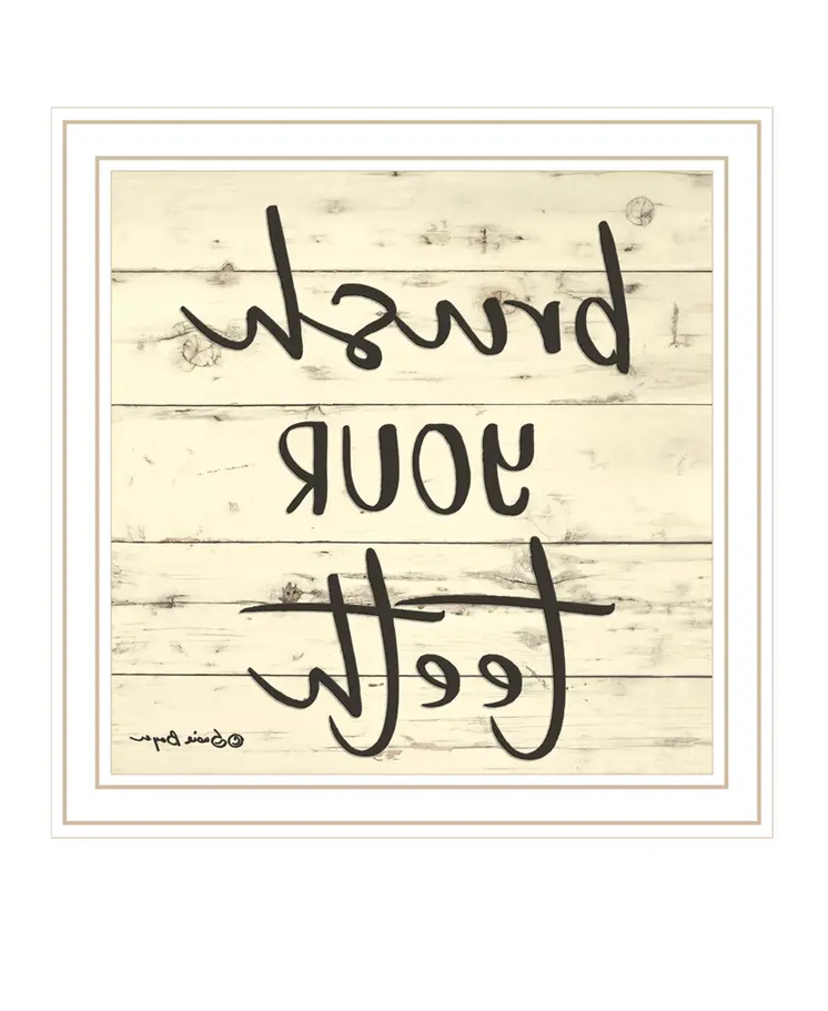 Brush your Teeth White Framed Print Bathroom Wall Art