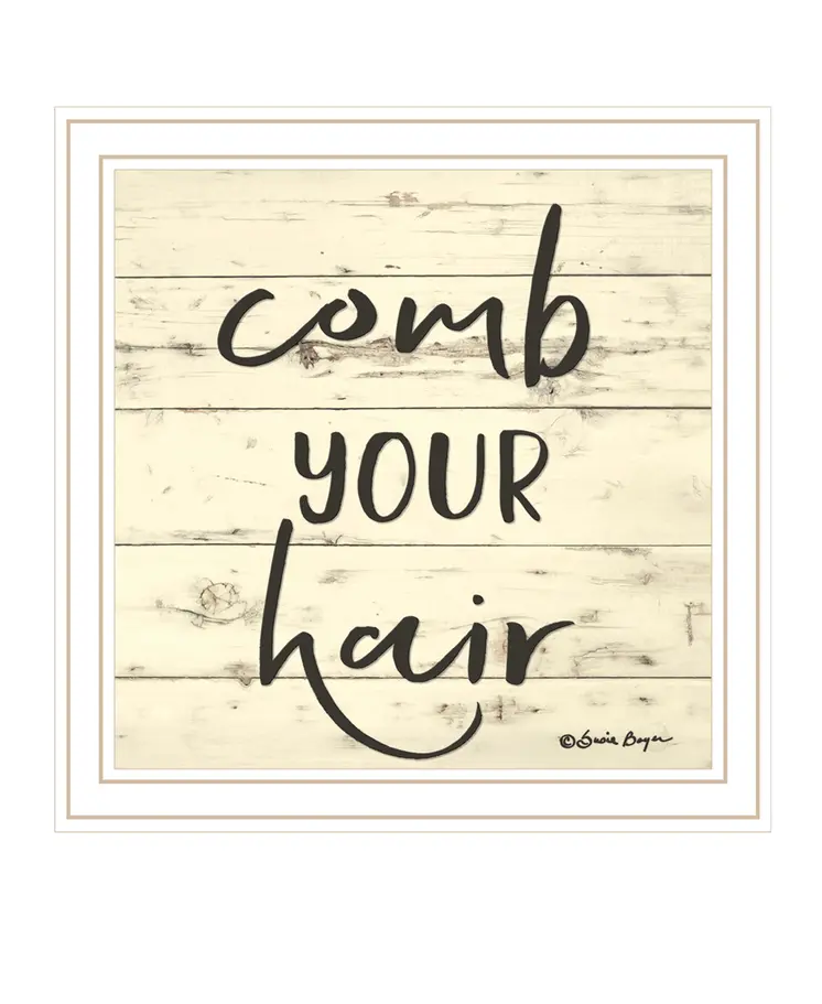 Comb Your Hair White Framed Print Bathroom Wall Art