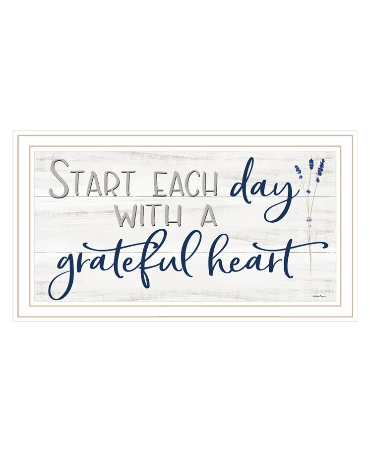 Grateful Heart White Framed Print Wall Art